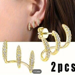 VERY UNIQUE! Elegant Women'S Earrings, Three-Claw Curved